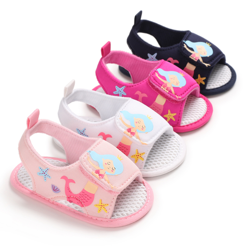 Baby Shoes Fashion Summer Girl Mermaid Cotton Comfortable Casual Sandal Prewalker Shoe Fit For 0-18 Months Old