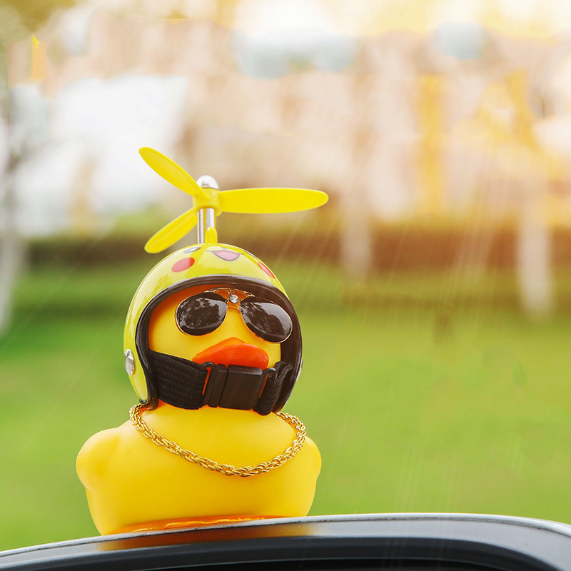 Little Yellow Duck Car Decoration Car Helmet Electric Motorcycle Bicycle Decoration Network Red Car Outside Duck