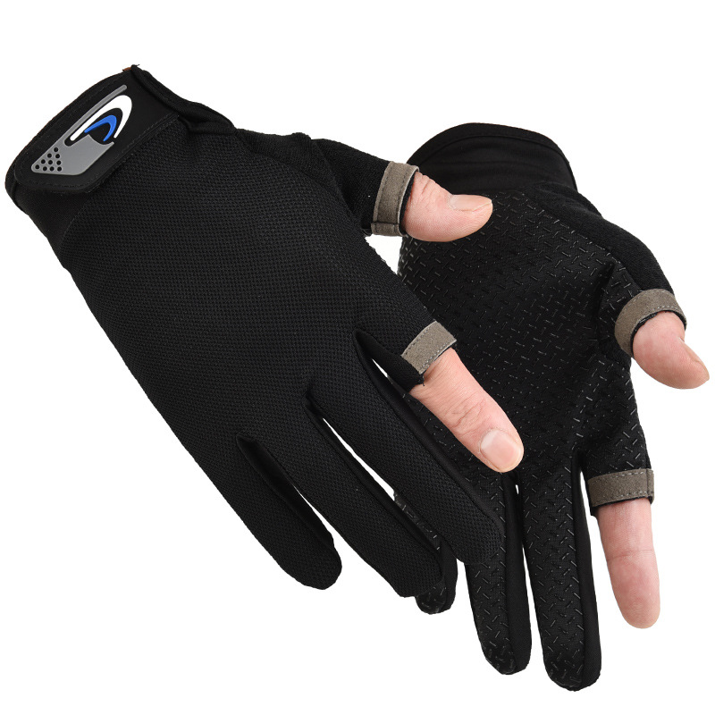 Cycling leaky two-finger gloves men's thin sunscreen quick-drying driving, fishing, motorcycle takeout, express cycling gloves