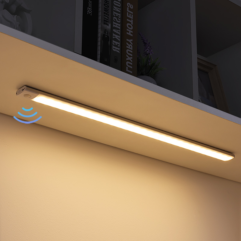 3 Colors Motion Sensor LED Night Light TYPE-C Rechargeable Magnetic Ultra-Thin Smart Wireless Cabinet Lighting USB Portable Adjustable Closet Wardrobe Lamp Kitchen bedroom