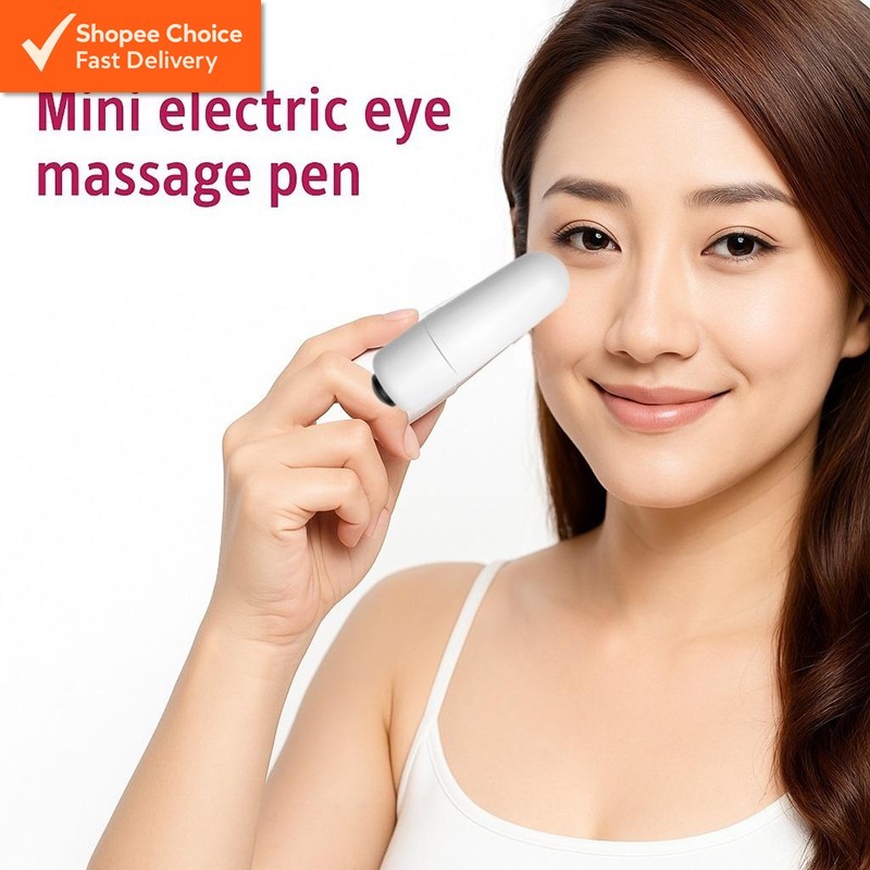 Mini Eye & Face Massage Stick | Multifunctional Relaxation Vibrator | Electric Handheld Massager (White without battery)