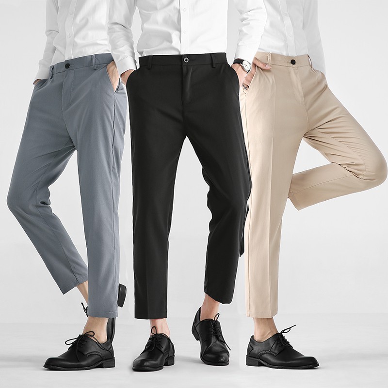 British business style Ankle Pants Fashion MEN slim comfortable stretch ...