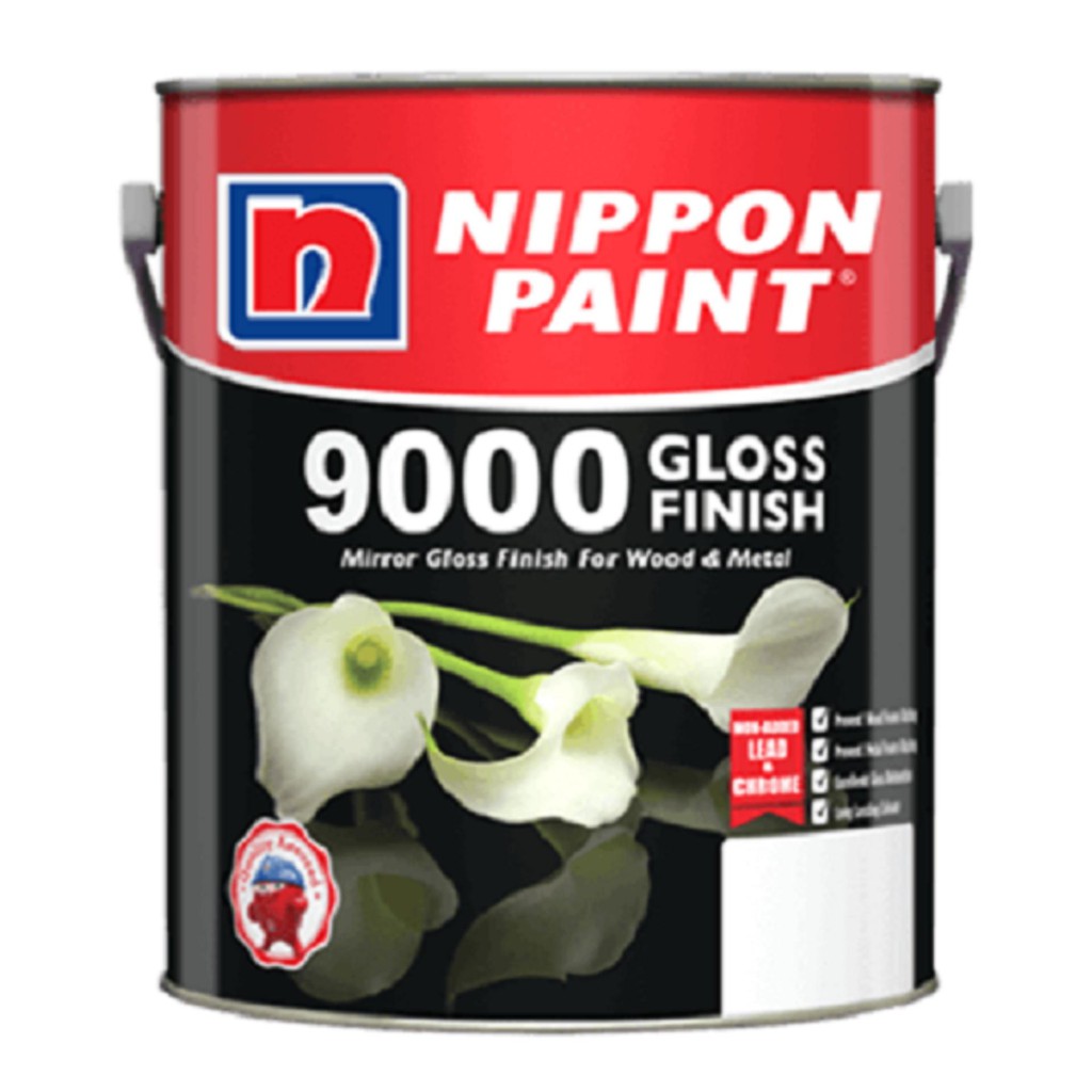 5L Nippon Paint 9000 Gloss Finish 1144 BLACK Shopee Malaysia