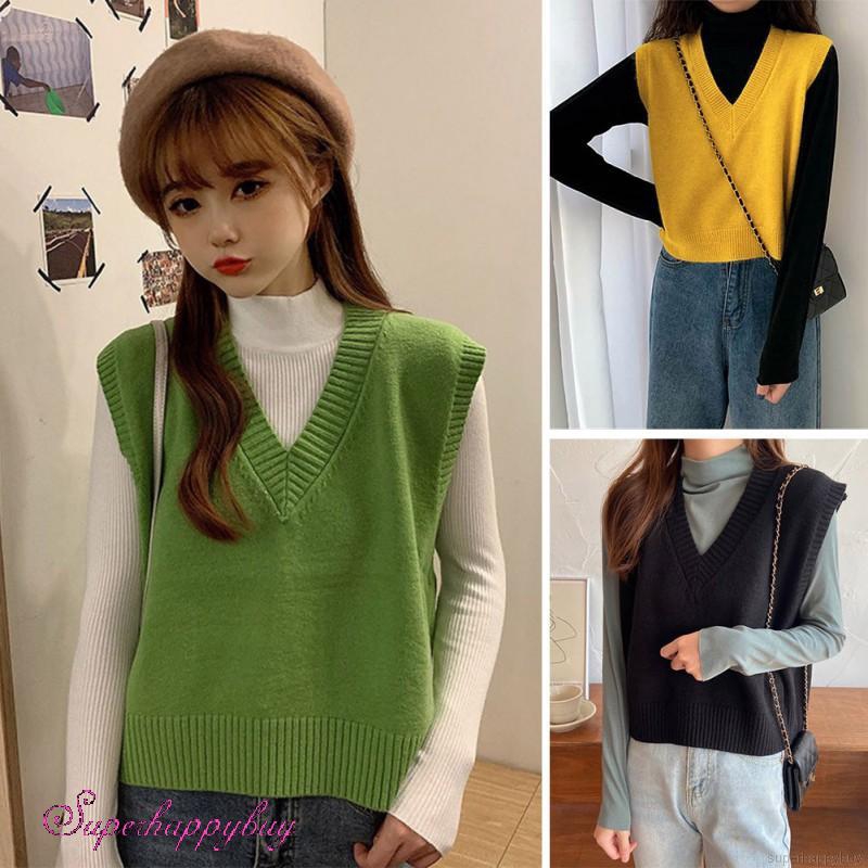 korean knitted vest