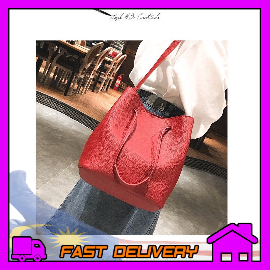 Woman 4 In 1 Tote Shoulder Bag Set Sling Beg Tangan Handbag Bag Tangan Wanita Bag Set 4 Dalam 1 Beg Tali Panjang Shopee Malaysia