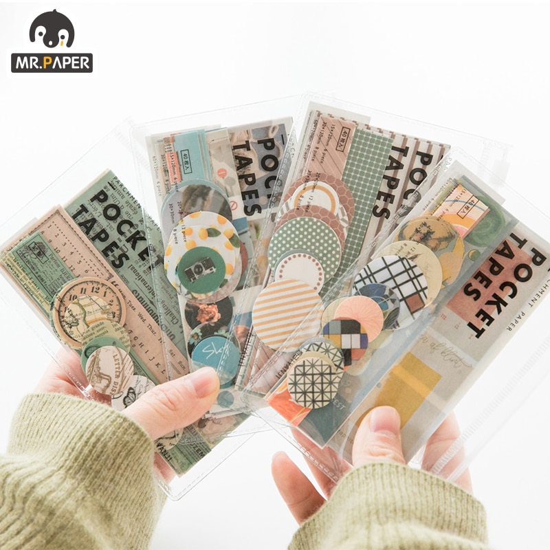 Mr.paper 4 Designs 40Pcs/lot Vintage Sights Simple Stripe Pocket Tape Deco  Stickers Scrapbooking Bullet Journal Deco Stickers | Shopee Malaysia