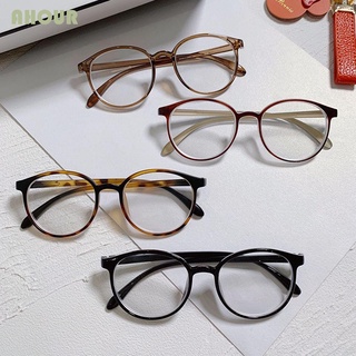 AHOUR Simple Female Computer Glasses All-match Korean Style Glasses Anti Blue Light Glasses Women Fashion Men Leopard Oval Frame Flat Spectacle Glasses Eye Protection