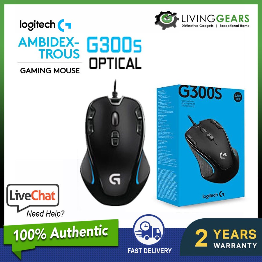 Logitech G300s Optical Wired Gaming Mouse 2500 Dpi Usb Compatible Shopee Malaysia