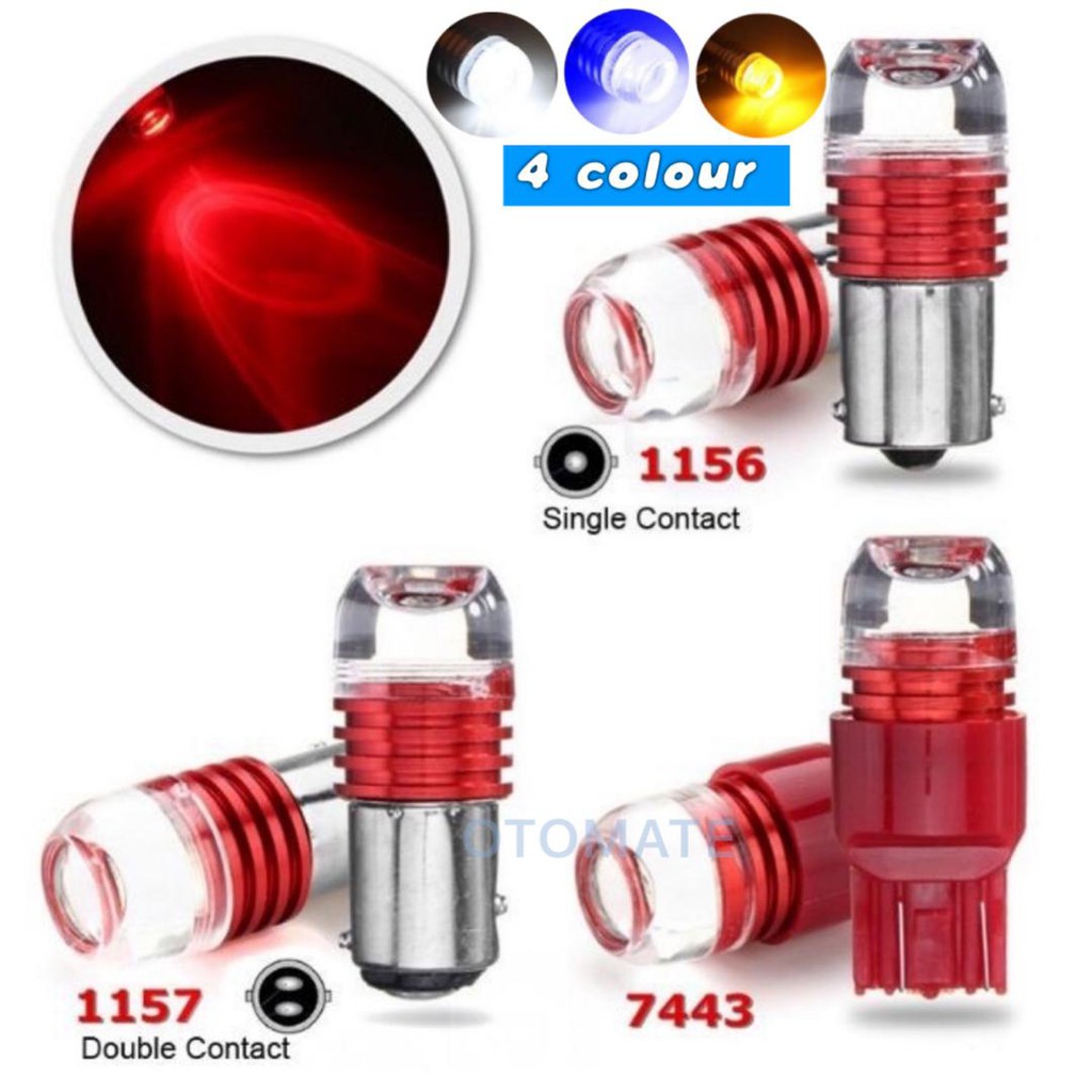 [ship from MY] (1pcs) 1156 1157 7443 LED Car Motorcycle Brake Light Bulb Tail Strobe Flash Flashing / Lampu Brek Kelip