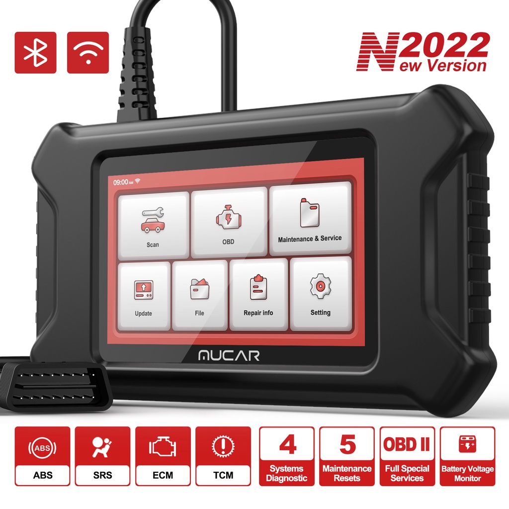 【Proton&Perodua&All OBD2 Cars】MUCAR CS4 Obd2 Automotive Scanner For Auto Lifetime Free Update 4 Systems DIY 5 Resets Obd 2 All Car Diagnostic Tools WIFI TPMS
