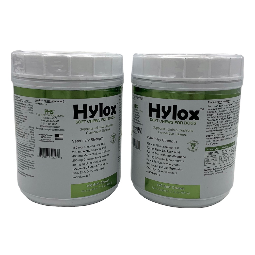 PHS HYLOX Joint Supplement for Dogs BEST VALUE PHYCOX Clone for Small & Medium Dogs Sodium Hyaluronate Dog Glucosamine