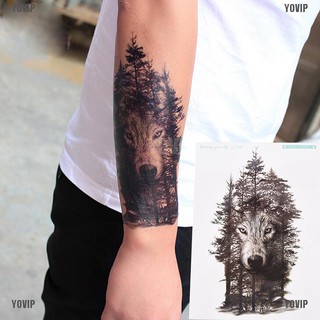 Yovip Wolf Temporary Tattoo Stickers Waterproof Fake Hand Tattoos Adult Men Body Art Shopee Malaysia