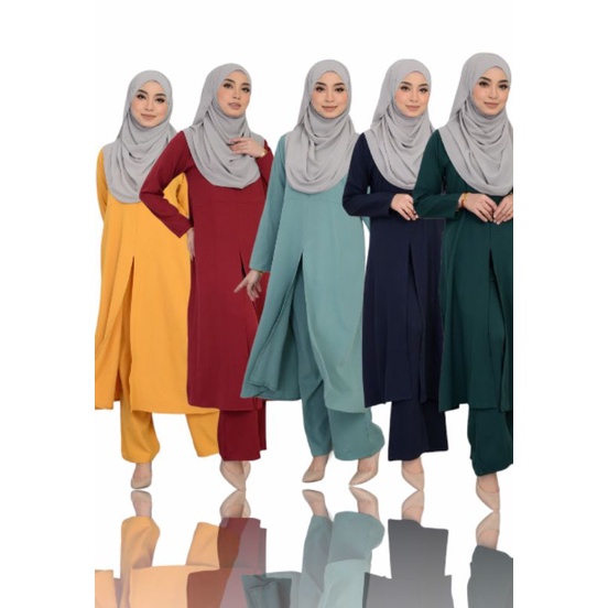 ??MAHNUR SUIT MUSLIMAH SET (Blouse + Pants)  CODE A33