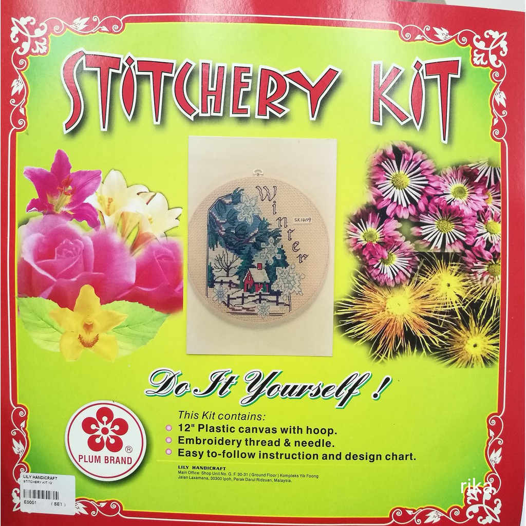 Stitchery kit 12" koleksi2 dengan ram 1set Shopee Malaysia