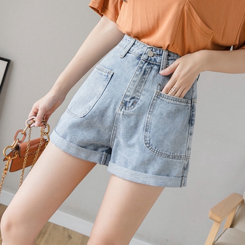 Ms Korean Version Of The High Waist Denim Shorts Loose A Line Dress High Waist Denim Shorts Female Denim Shorts Female Shopee Malaysia