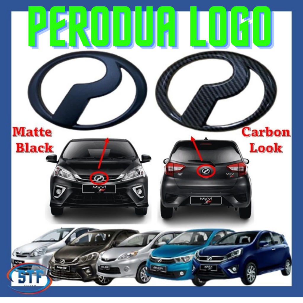 Lambang Perodua Logo Emblem Matte Black/Carbon Logo Steering Myvi Lagi ...