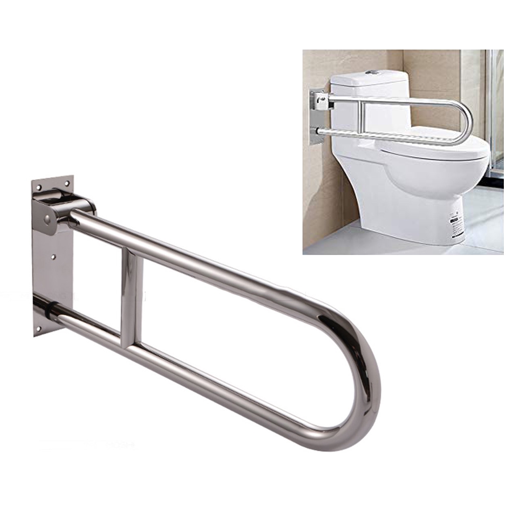 304 Stainless Steel Foldable U Shape Toilet Safety Grab Bar 70cm Long Shopee Malaysia
