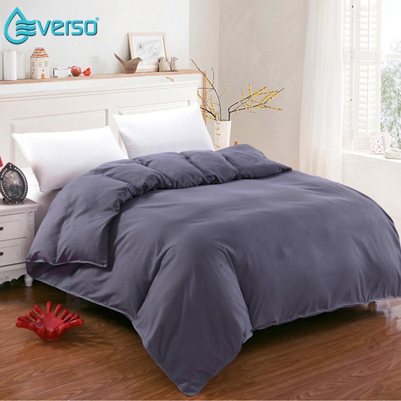 Everso Plain Duvet Cover Without Pillow Case Quilt Cover Bed Set