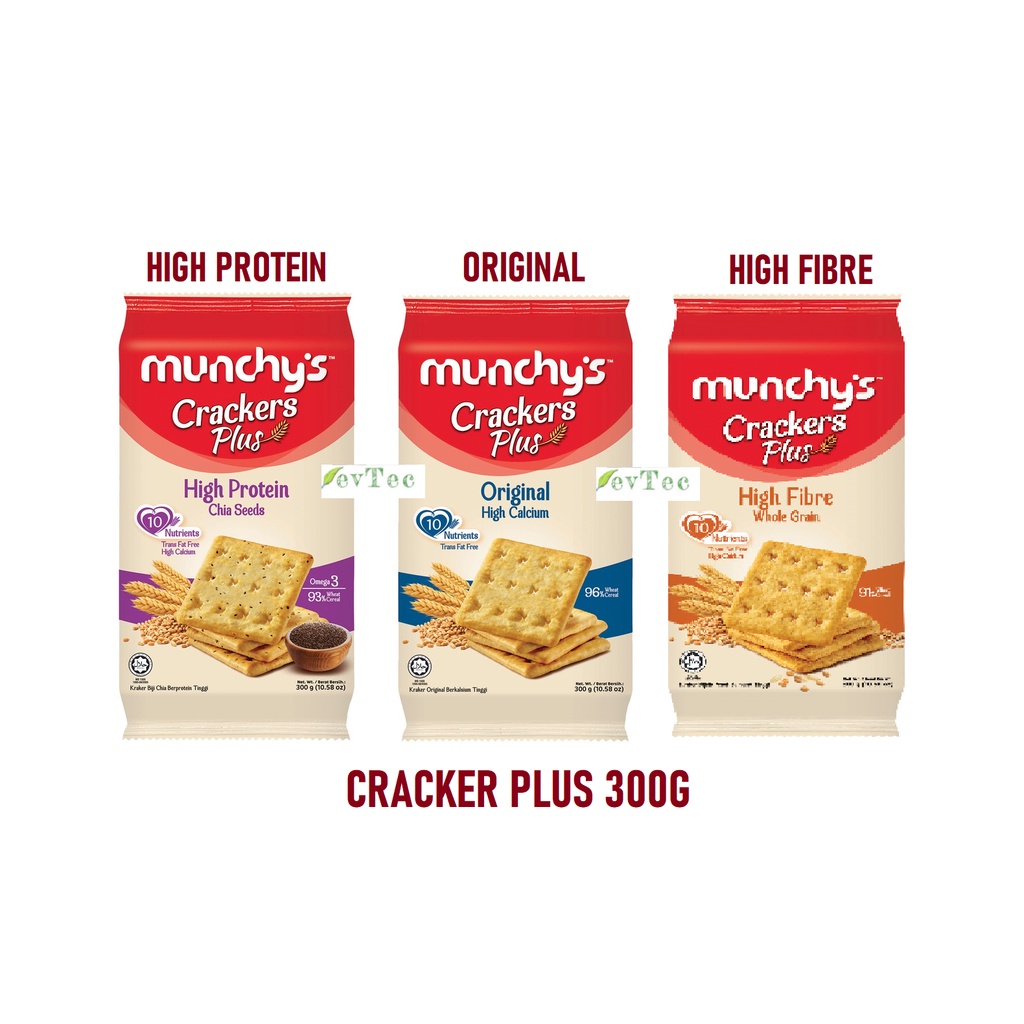Munchy's Crackers Plus High Calcium Original/High Protein Chia Seeds