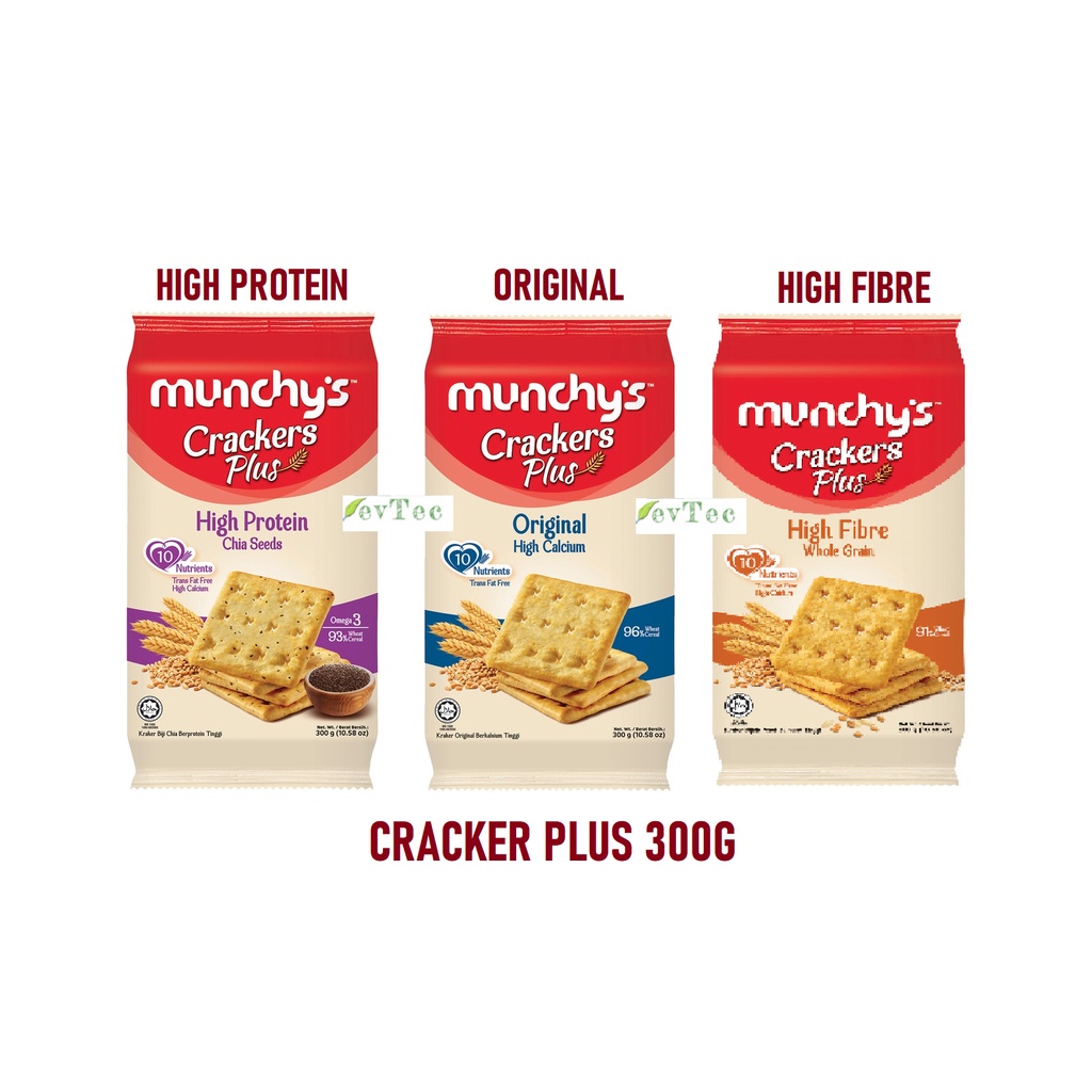 Munchys Crackers Plus High Calcium Originalhigh Protein Chia Seeds