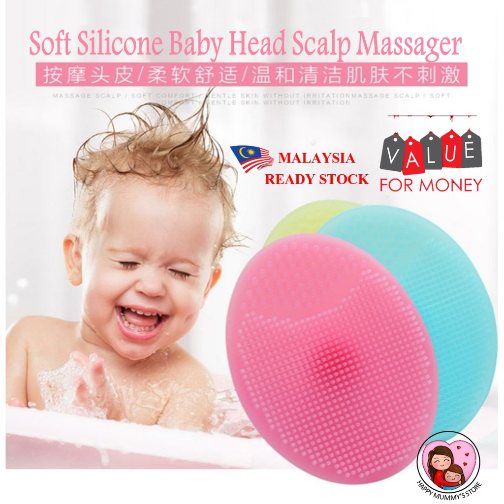 Shampoo Scalp Scrubbie for Hair and Body Care Scrubbers Exfoliator Brush Baby Bath Brush Silicone Baby Cradle Cap Brush Cradle Cap and Eczema Massage Brush Baby Essential for Dry Skin Purple 