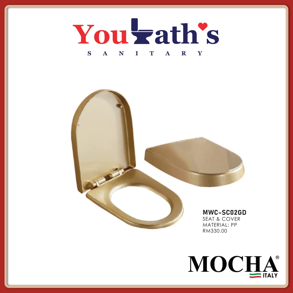 Mocha Italy Gold Toilet Seat Cover MWCSC02GD High Quality Premium