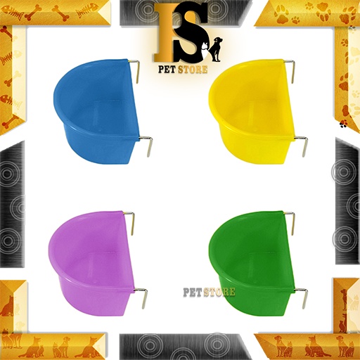 Bird Cup Semi Oval Shape Food Water Feeder Bekas Makanan Minuman Burung, Ayam, Kucing & Binatang Kecil