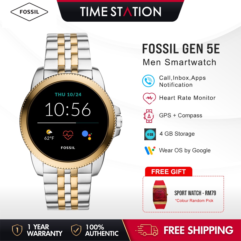 FOSSIL Gen 5E Men Smart Watch Waterproof Microphone Speaker GPS Fitness  Tracker Heart Rate Monitor SmartWatch FTW4051 | Shopee Malaysia