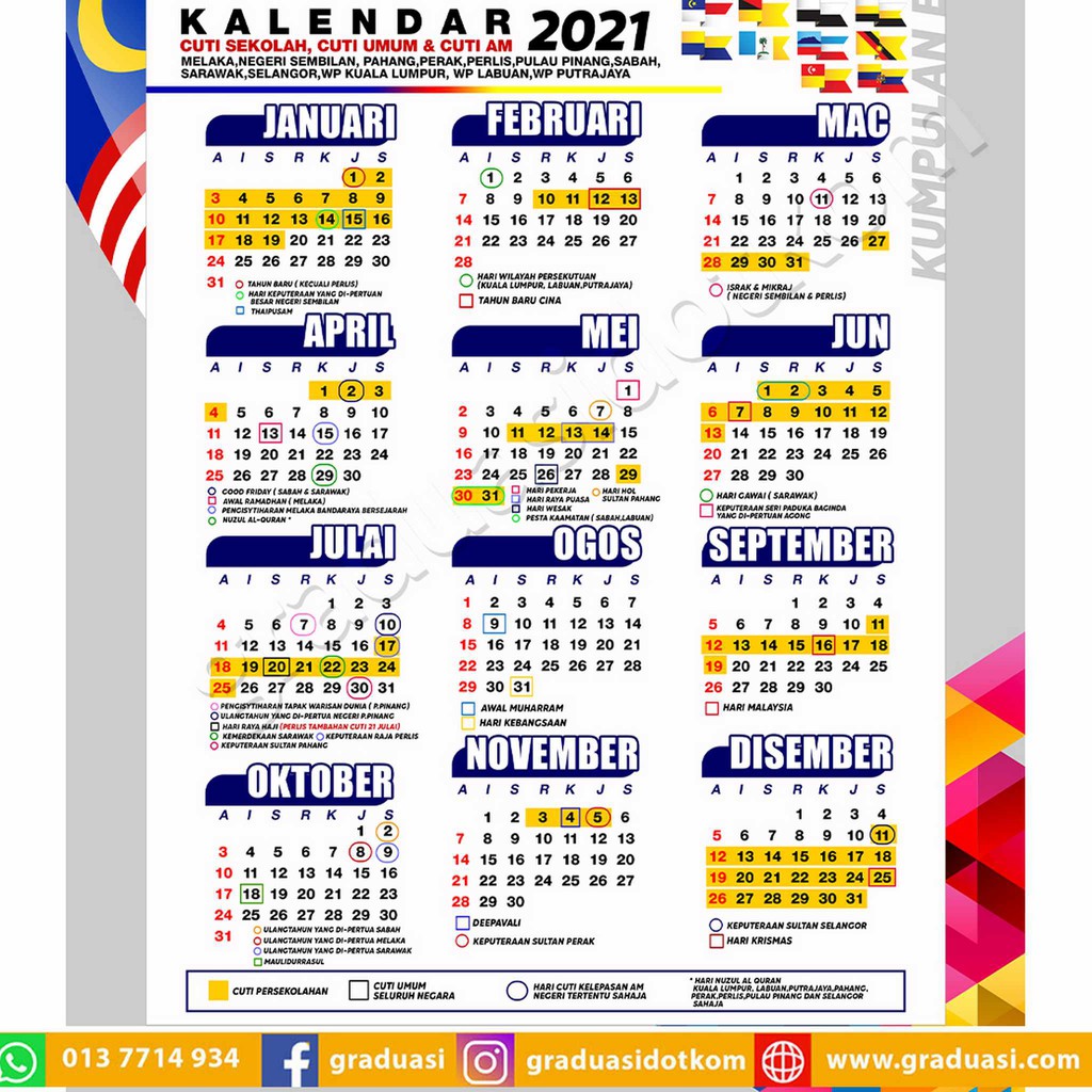 Johor 2022 am cuti Kalendar Kuda