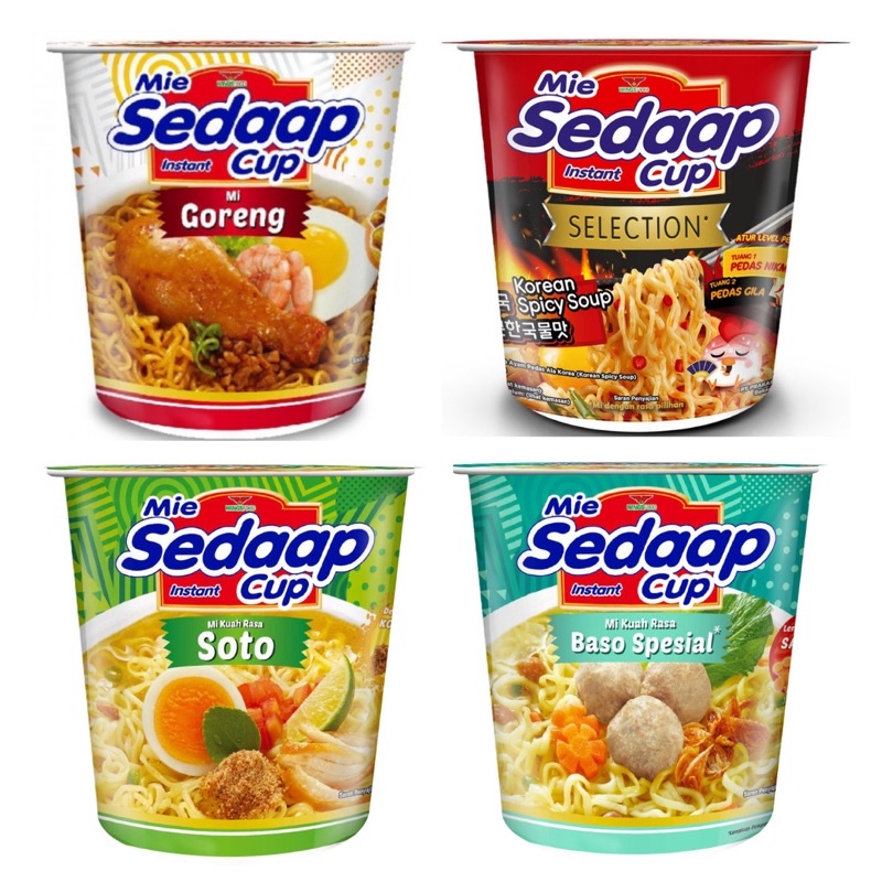 Mie Sedaap Cup ( Asli / Soto / Baso Special / Korean Spicy ) 7785g