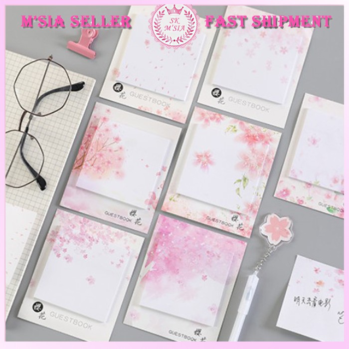 Sakura Sticky Note Random Designs 30 Sheets Per Set