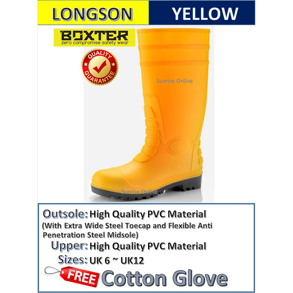 yellow pvc boots