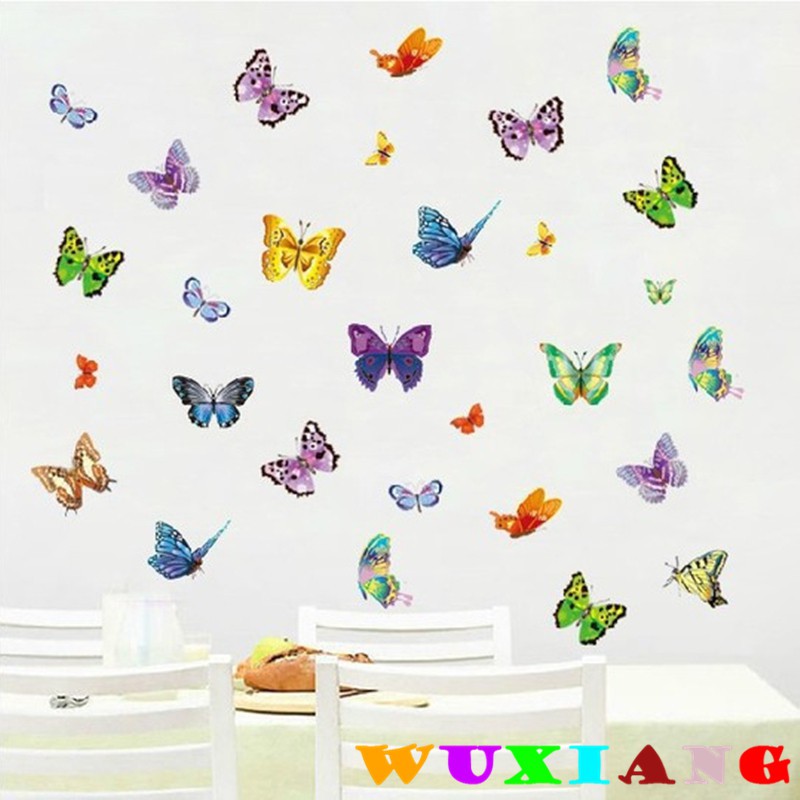 Colorful Butterfly Wall Stickers Colorful Butterfly Room Decor Wall Stickers Shopee Malaysia