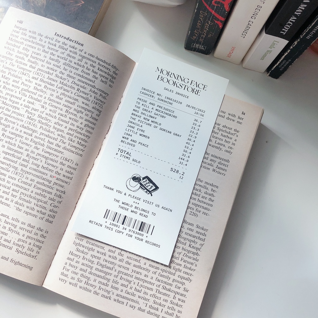 Morning Face Bookstore Receipt Bookmark