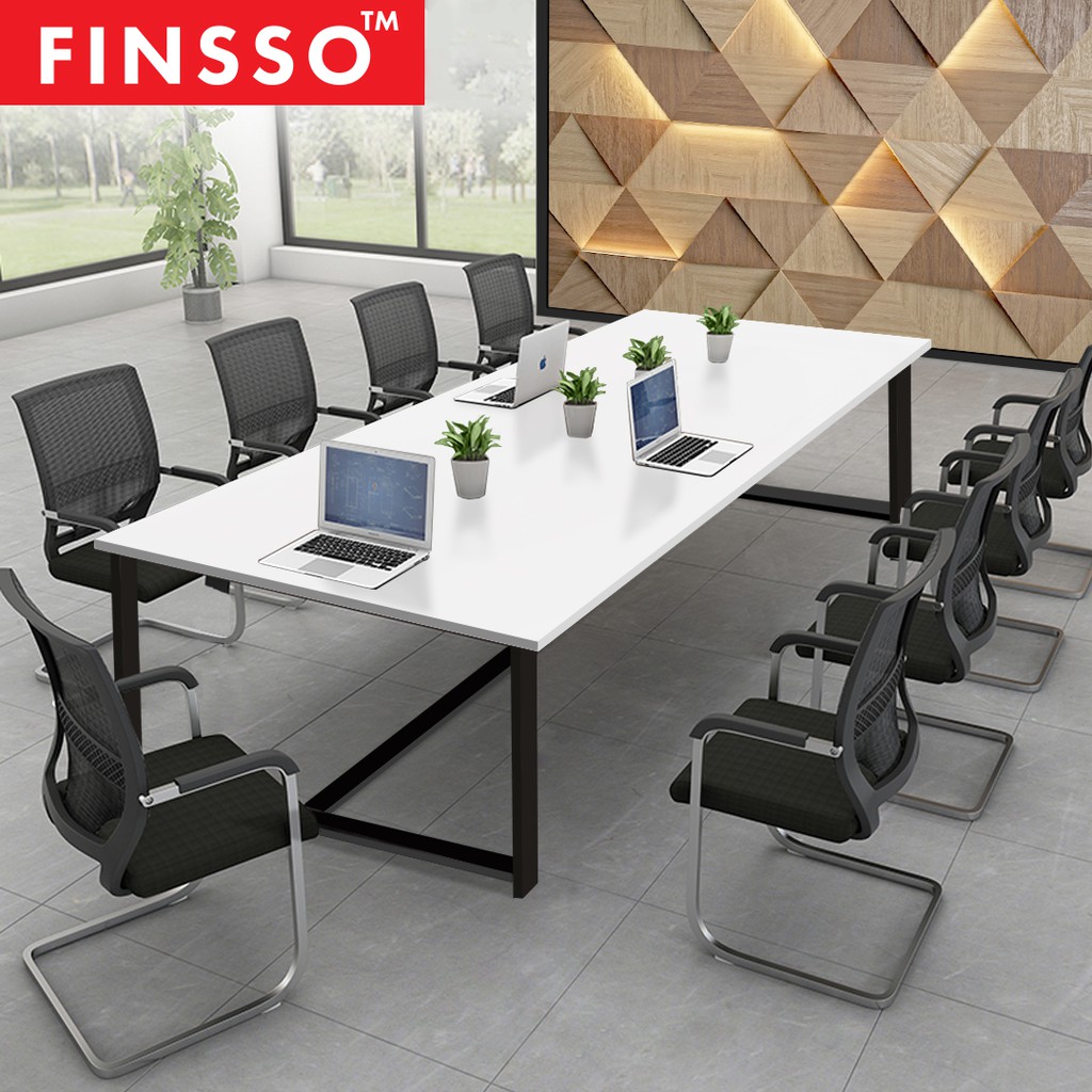 FINSSO: 6-8 Person Steel Large Simple Office Meeting Table (240cm x 120cm)