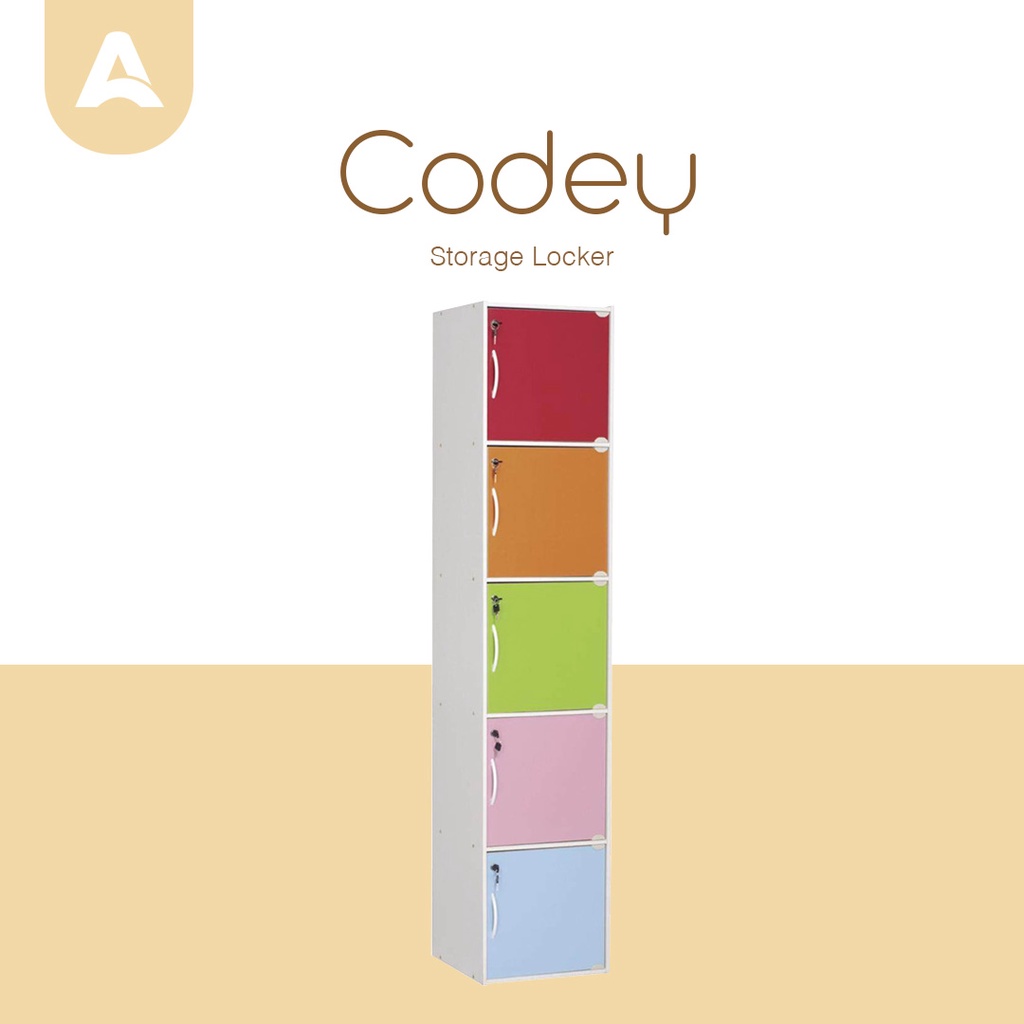 Arturo Codey 5 Door Storage Box with Lock (Multicolour) Shopee Malaysia