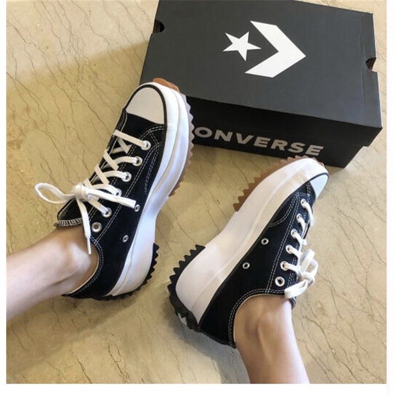 converse run star hike black low