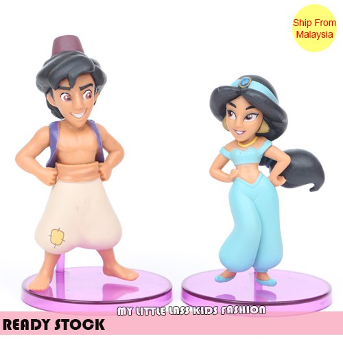 9Pcs Full Set Aladdin And The Magic Lamp Cute Action Figure Collection Cake topper 2-10cm