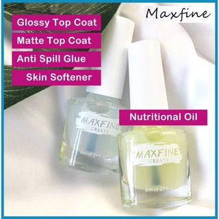 【KL❤Ready Stock】Maxfine Nail Polish Nail Care 8ml Matte Top Coat Base Coat Nutriention  亮油底油封层可撕拉水性指甲油