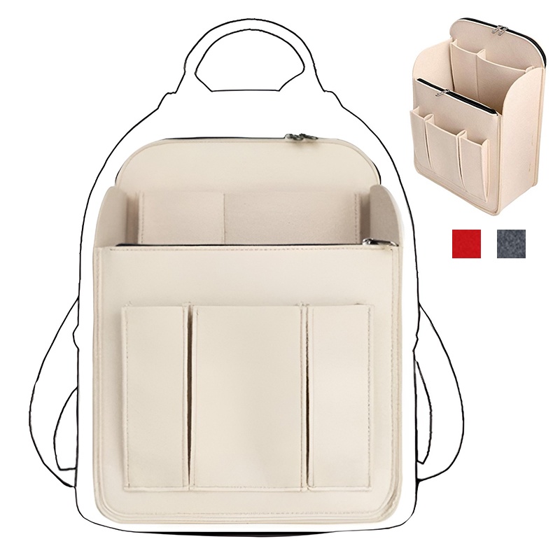 EverToner Traveling Backpack Inner Bag Large Capacity Make Up Organizer Felt Insert Bag Fit Various Women Backpack Bags