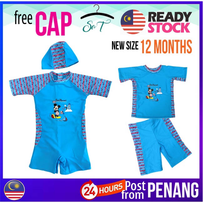 [11]🇲🇾PENANG READY STOCK 🌸 Kids Swimwear Boy Swimsuit Mickey Swimming