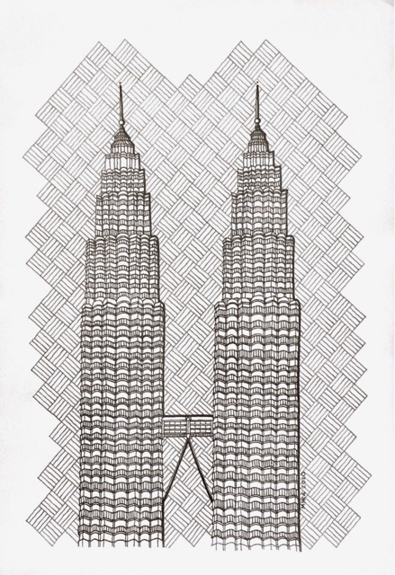 Freehand Drawing Klcc Kuala Lumpur Shopee Malaysia