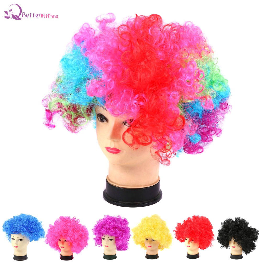 Childrens Kids Boys Girls Black Curly Afro Wig Clown Halloween Fancy Dress Wigs Hairpieces For Kids