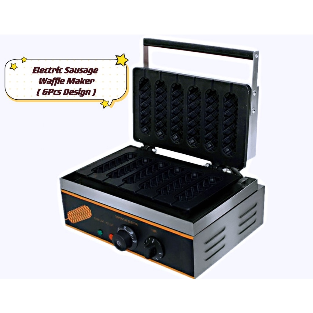 Commercial Electric Sausage Waffle Maker 6 pcs Hotdog Maker Hotdog Machine Waffle Stick