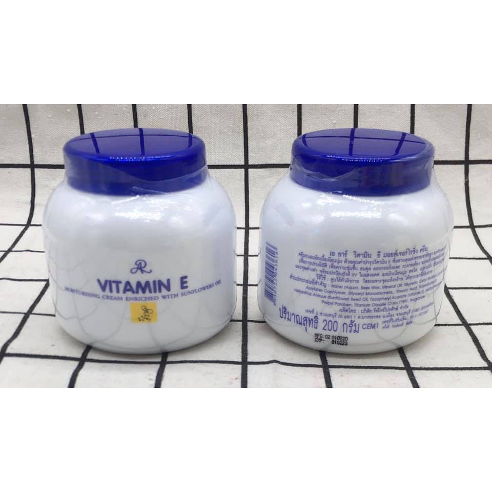 VITAMIN E MOISTURIZING CREAM ENRICHED WITH SUNFLOWER OIL 200ML Shopee