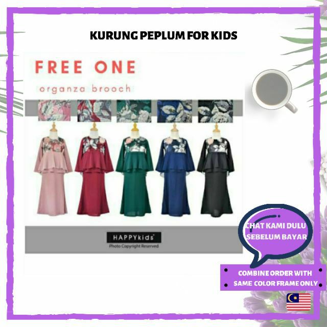  BAJU  KURUNG  RESTOCK BUDAK  BAJU  RAYA BUDAK  KURUNG  PEPLUM 