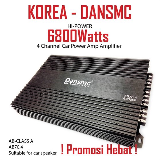 Car Amplifier/ Kereta amplifier high power car 4 channel AMP MAX 6800W