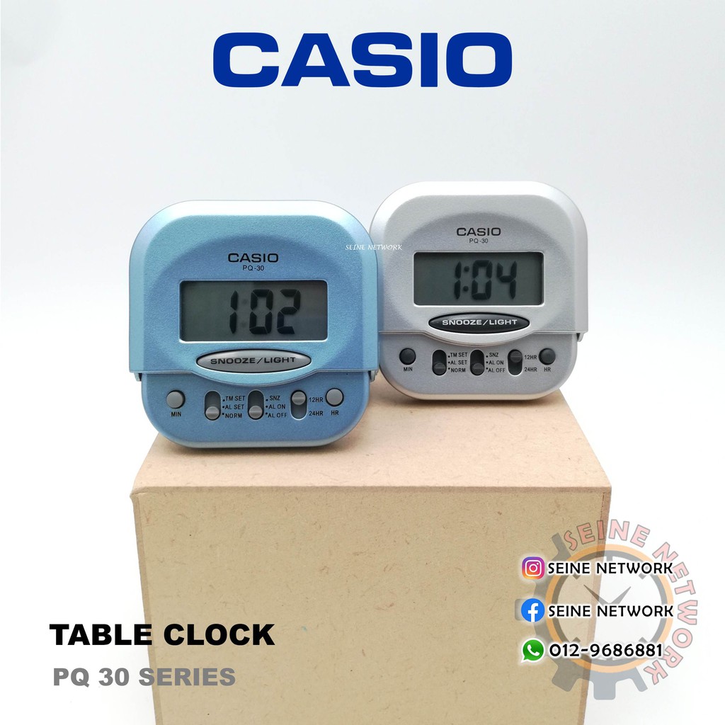 [PQ30 Travel Clock] Casio Small Size Digital Alarm Clock AUTHENTIC 100