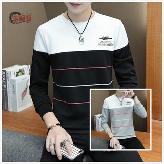 ✲✌Men's Clothes printing Crew neck Long Sleeve Tees HOT Sale Breathable high quality Tops