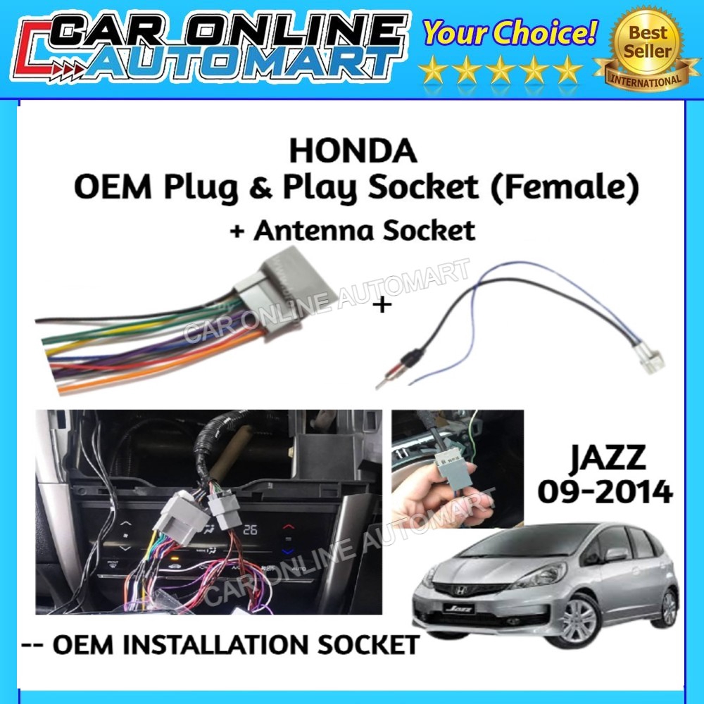 Honda Jazz 20082013 OEM Plug and Play Socket + Antenna Socket Shopee